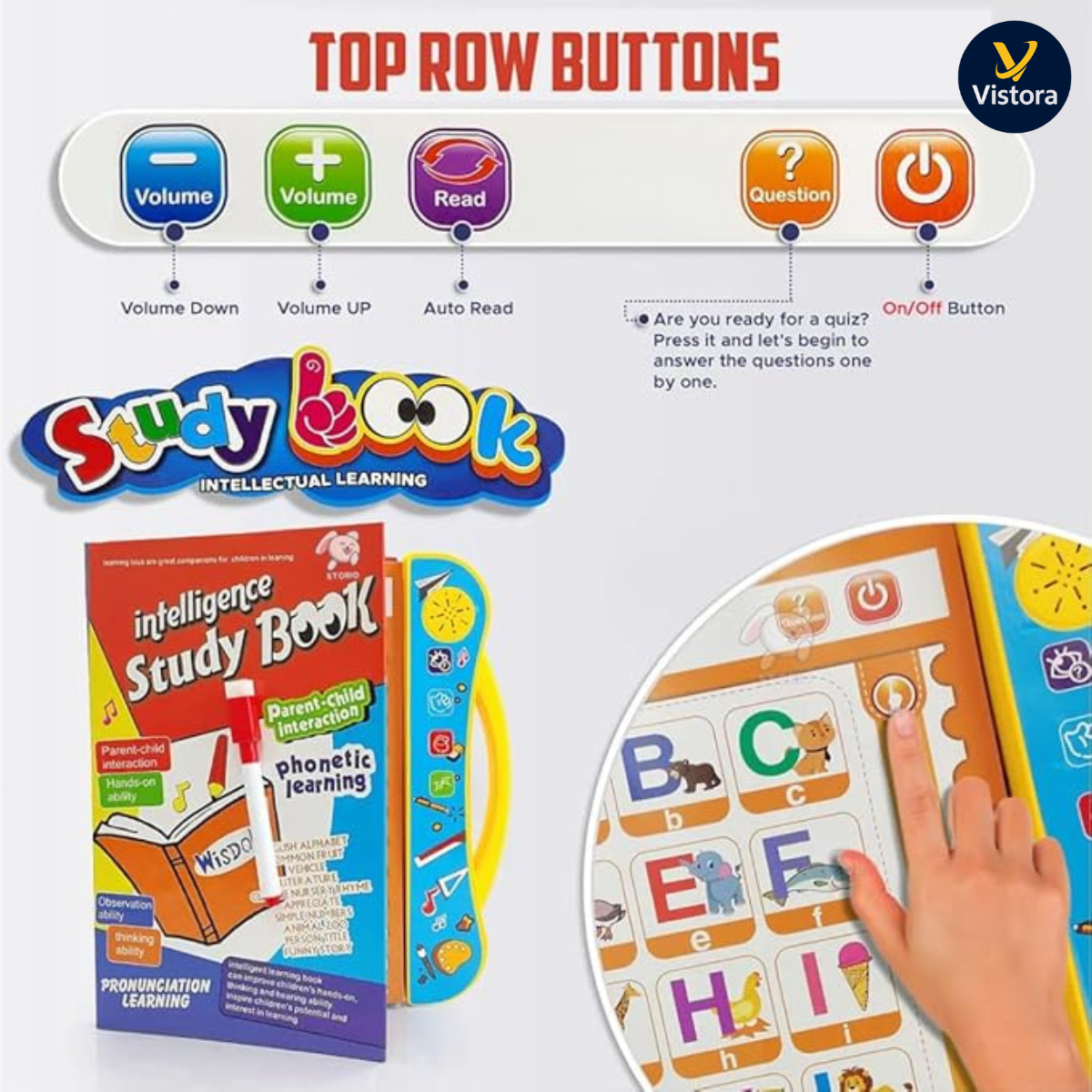 Shopnexify™ Interactive English Learning Book for Kids – Letters, Words, Rhymes & Sounds