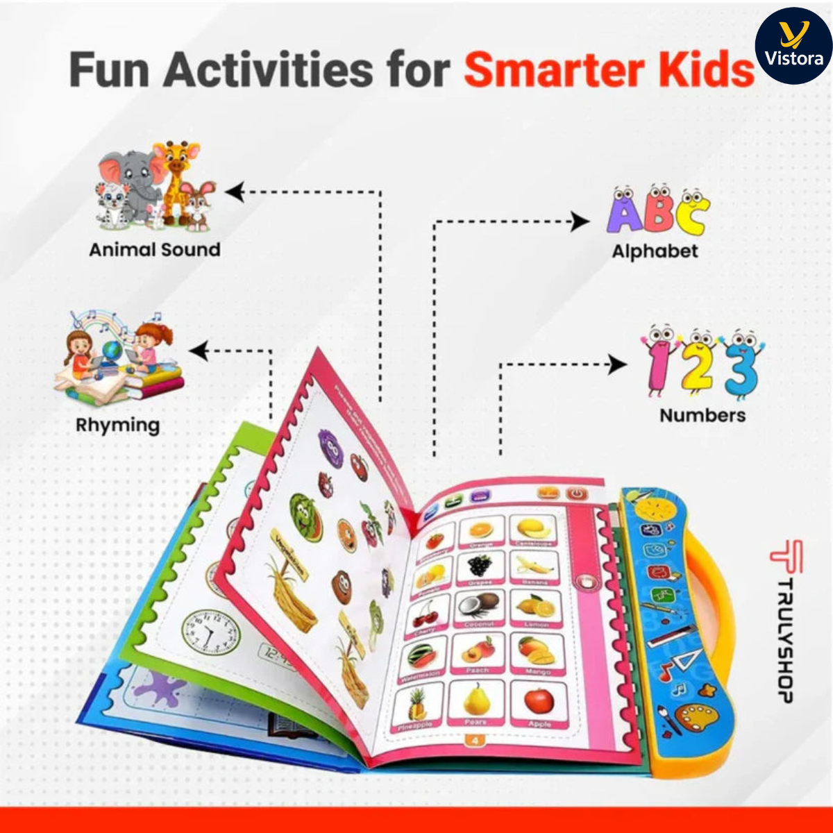 Shopnexify™ Interactive English Learning Book for Kids – Letters, Words, Rhymes & Sounds