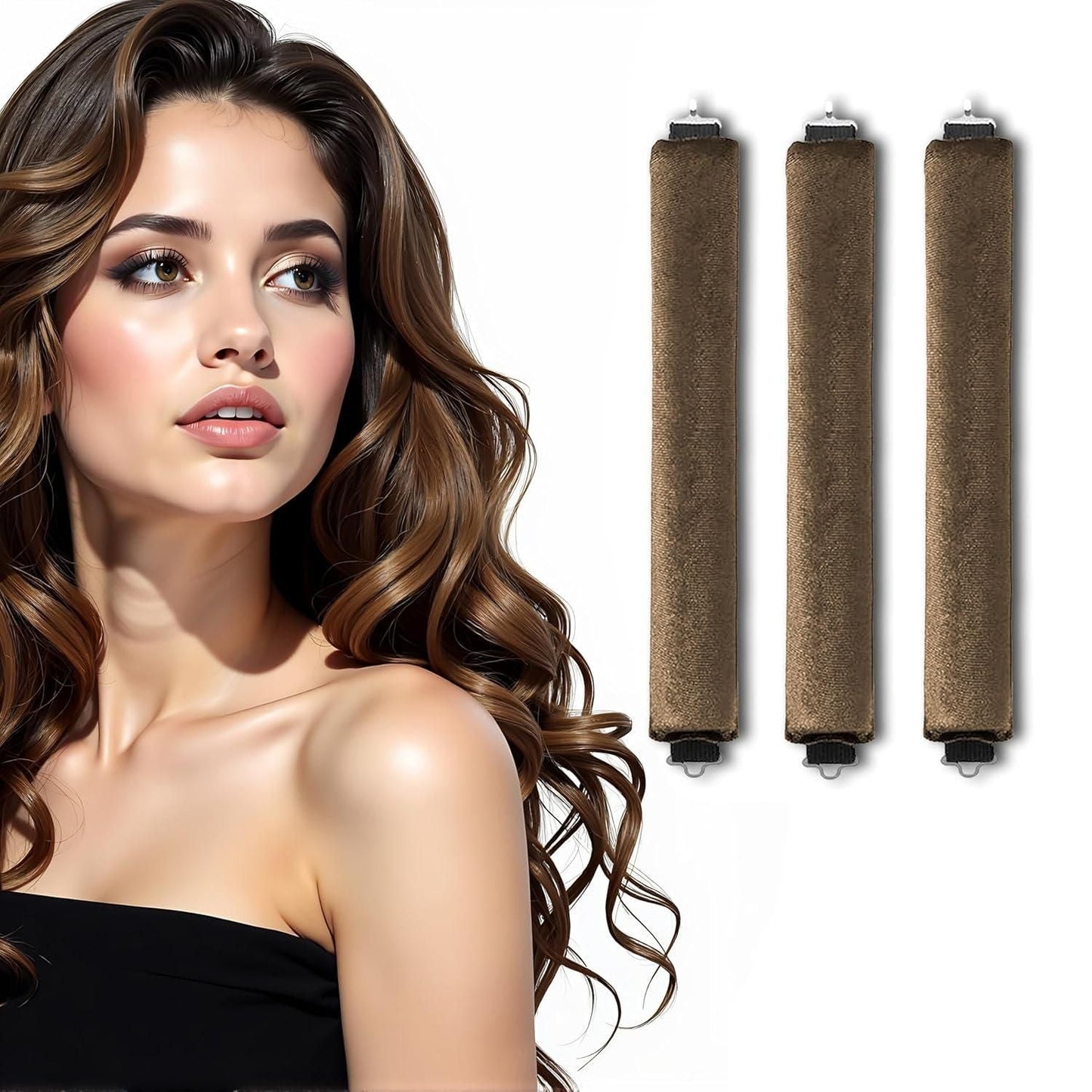 Heatless Curling Rods with Hooks (Pack of 3) - Vistora