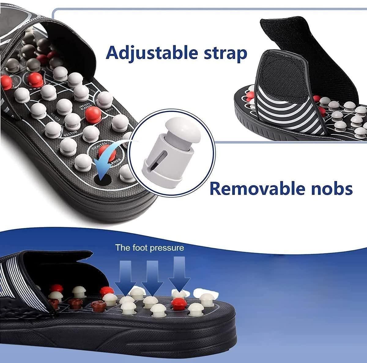 Acupressure and Magnetic Therapy Paduka Slippers for Full Body Blood Circulation For Men and Women - Vistora
