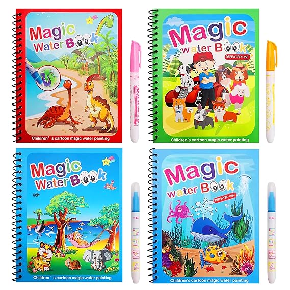Shopnexify™ Magic Water Coloring Book – Reusable, Mess-Free Learning Fun for Kids