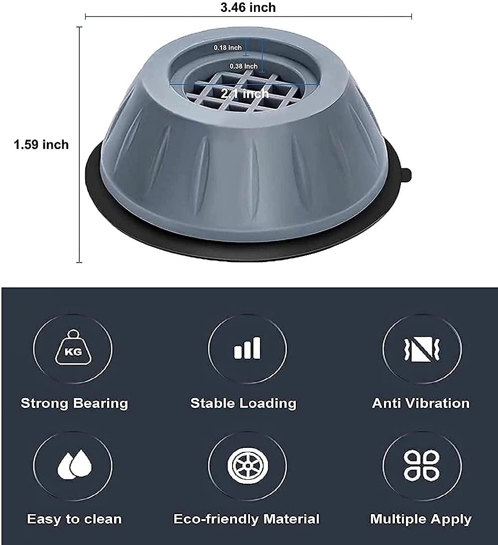 Anti Vibration Washing Machine Feet Pads-Shock Absorbing & Noise Reduction Pads (Set of 4)