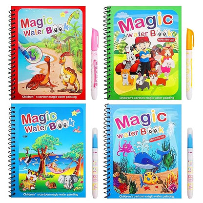 Shopnexify™ Magic Water Coloring Book – Reusable, Mess-Free Learning Fun for Kids