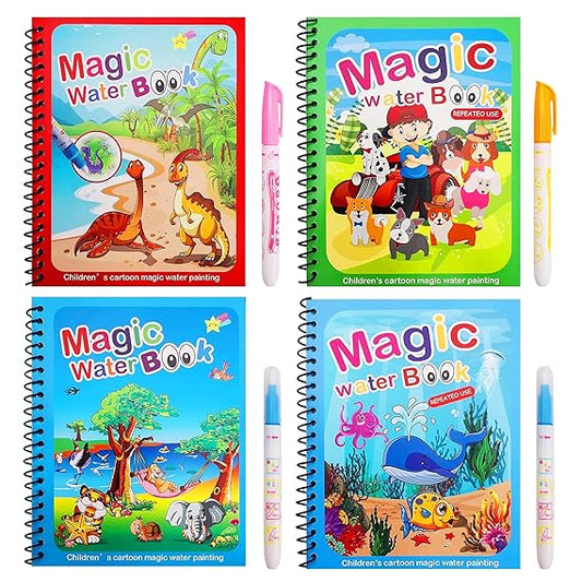 Shopnexify™ Magic Water Coloring Book – Reusable, Mess-Free Learning Fun for Kids
