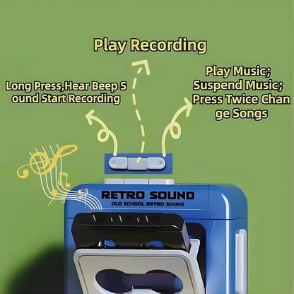 Retro Mini Tape Recorder Keychain