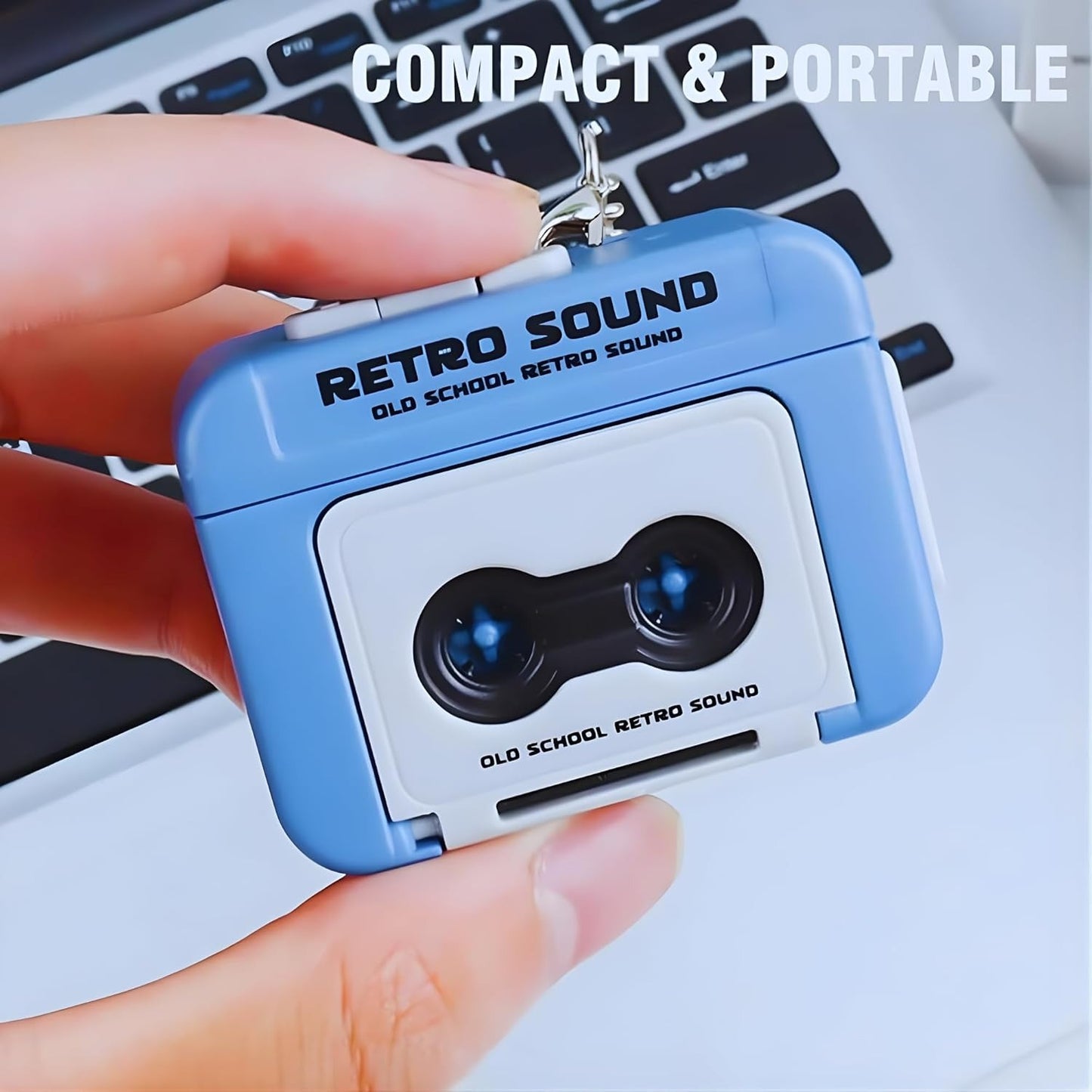 Retro Mini Tape Recorder Keychain