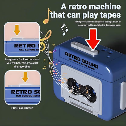 Retro Mini Tape Recorder Keychain